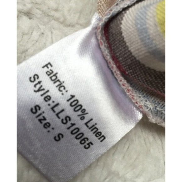 Elan Womens S Linen‎ Striped Popover Top Multicolor Shirt Patch Pocket NEW - Picture 9 of 9